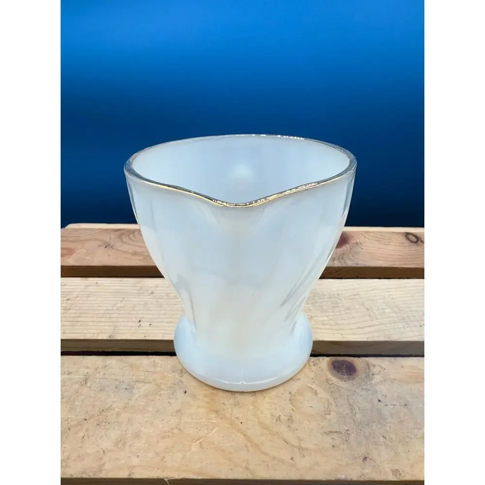 Vintage Anchor Hocking Fire King Milk Glass Sugar Dish andCreamer Set